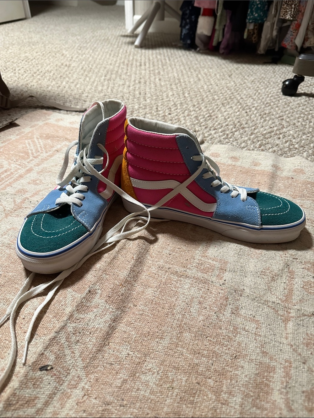 Multicolor colorful high top Vans